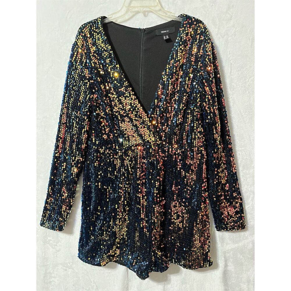 Sequin V-Neck Romper (Shorts)